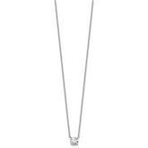 14k White Gold 3/4 carat Lab Grown Diamond VS/SI+ G+ Round Complete Four Prong 18 inch Solitaire Necklace